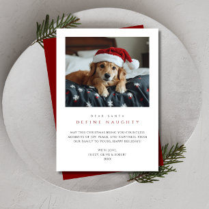 Cartão De Festividades Foto de Natal Engraçado Define Pet Vermelho Malvad