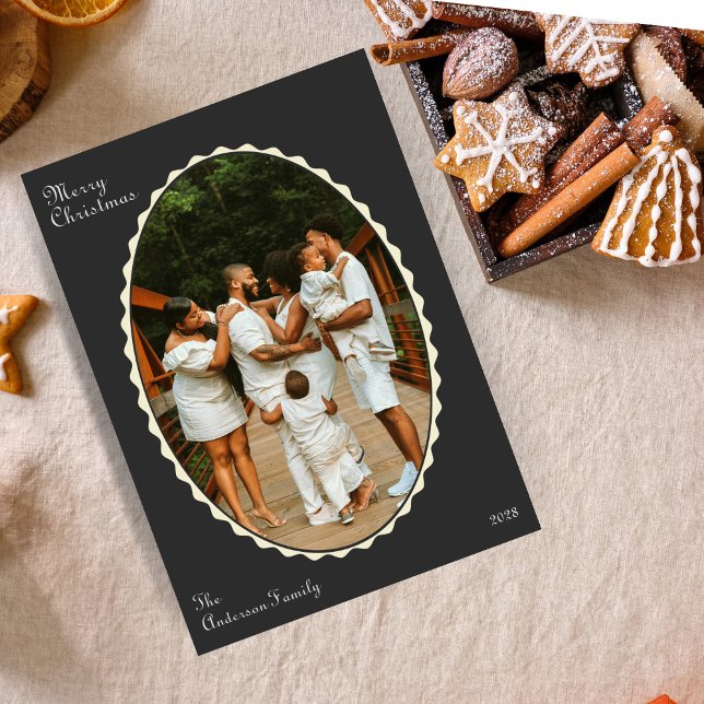 Cartão De Festividades Foto de Natal escalada da Cinza de carvão (Criador carregado)