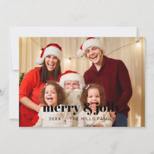 Cartão De Festividades Foto de Natal Estilosa e Alegre da Família