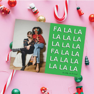 CARTÃO DE FESTIVIDADES FOTO DE NATAL FA LA LA