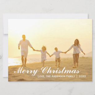 Cartão De Festividades Foto de Natal feliz com pontos verdes - placa 6x8