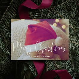 Cartão De Festividades Foto de Natal feliz da caligrafia moderna