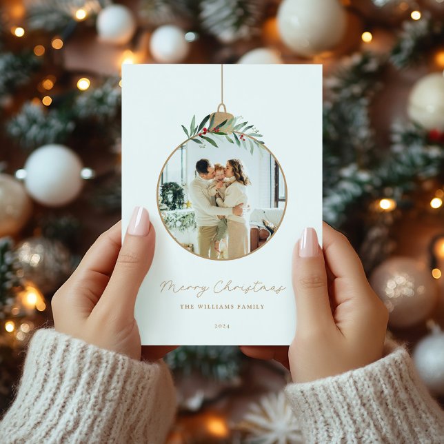 Cartão De Festividades Foto de Natal feliz do Enfeites de natal moderno (Criador carregado)