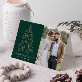 Cartão De Festividades Foto de Natal Feliz e Feliz Pinho de inverno