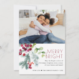 Cartão De Festividades Foto de Natal Festivo Greenery