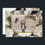 Cartão De Festividades Foto de Natal Floral Vintage<br><div class="desc">Cartão de Férias de Foto de Natal Floral Vintage</div>