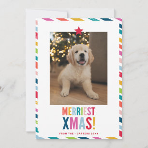 Cartão De Festividades FOTO DE NATAL fofa cores modernas minimalistas e o
