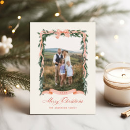 Cartão De Festividades Foto de Natal Garland