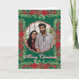 Cartão De Festividades Foto de Natal Garland