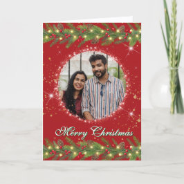 Cartão De Festividades Foto de Natal Garland