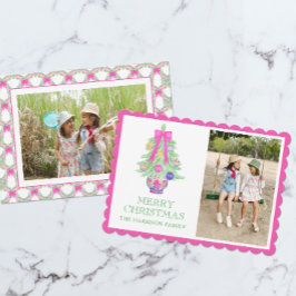 Cartão De Festividades Foto de Natal Ginger Jar do Arco Quente de Aquarel