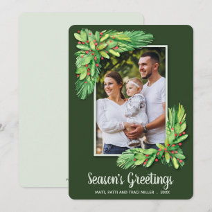 Cartão De Festividades Foto de Natal Greenery