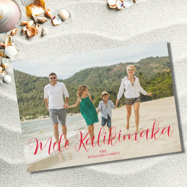 Cartão De Festividades Foto de Natal havaiano Mele Kalikimaka  (Criador carregado)