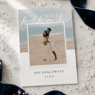 Cartão De Festividades Foto de Natal havaiano moderno Mele Kalikimaka