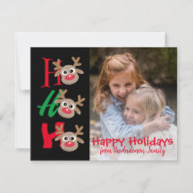 Foto de Natal Ho Ho Cartoon Reindeer Black
