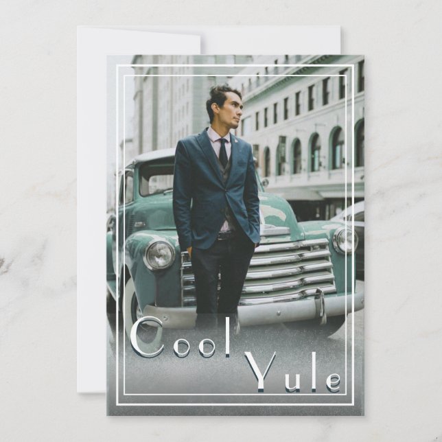 Cartão De Festividades Foto de Natal Legal e Personalizado Moderno (Frente)