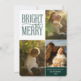 Cartão De Festividades Foto de Natal Mínima e Brilhante e Feliz