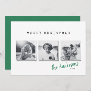 Cartão De Festividades Foto de Natal Mínima Moderna