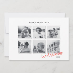 Cartão De Festividades Foto de Natal Mínima Moderna