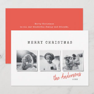 Cartão De Festividades Foto de Natal Mínima Moderna