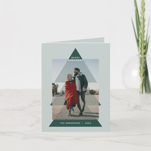 Cartão De Festividades Foto de Natal mínima para gráfico moderno (Frente)