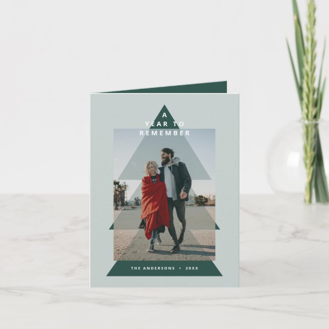 Cartão De Festividades Foto de Natal mínima para gráfico moderno (Frente)