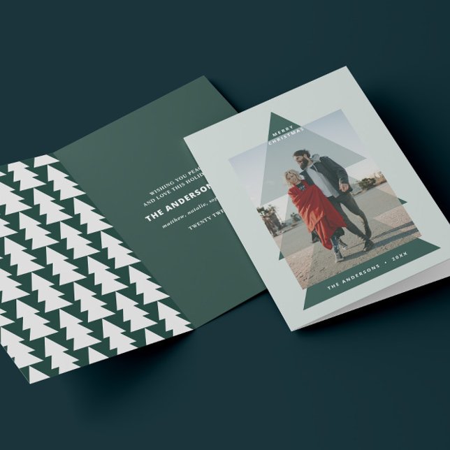 Cartão De Festividades Foto de Natal mínima para gráfico moderno (Criador carregado)