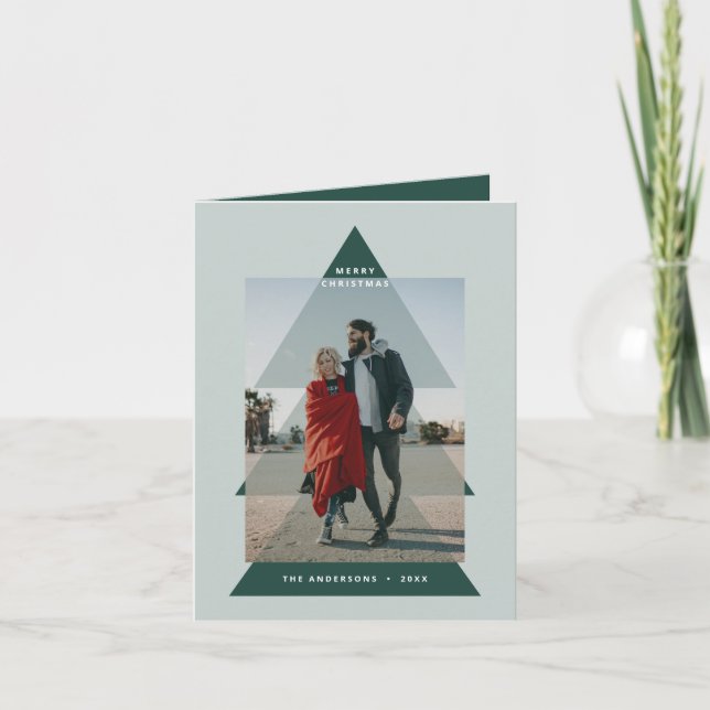 Cartão De Festividades Foto de Natal mínima para gráfico moderno (Frente)