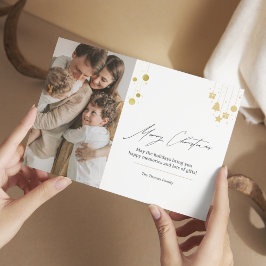 Cartão De Festividades Foto de Natal Minimalista Moderna