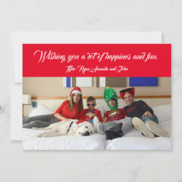 Cartão De Festividades Foto de Natal Moderna da Família Férias Vermelho
