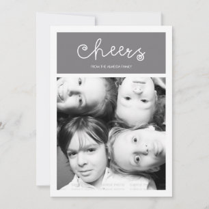 Cartão De Festividades Foto de Natal Moderno da família Flat Holiday