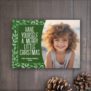 Cartão De Festividades Foto de Natal Moderno e Botânica - Olive