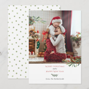 Cartão De Festividades Foto de Natal Moderno Elegante