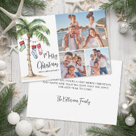 Cartão De Festividades Foto de Natal na Praia Tropical