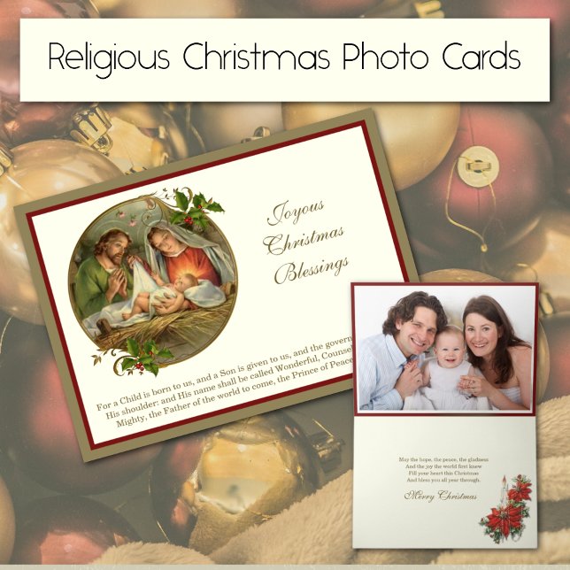 Cartão De Festividades Foto de Natal Natividade Jesus Mary Joseph (Religious Vintage Christmas Photo Cards with Nativity of Jesus )