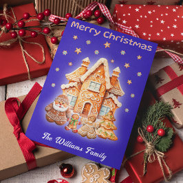 Cartão De Festividades Foto de Natal Nome Personalizado Topografia Ginger