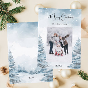 Cartão De Festividades Foto de Natal Paisagem de inverno