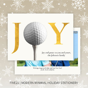 Cartão De Festividades Foto de Natal para Joy & Peace do Golf Moderno