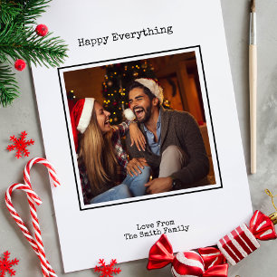 Cartão De Festividades Foto de Natal para máquinas de escrever simples a