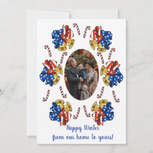 Cartão De Festividades Foto de Natal Patriótica