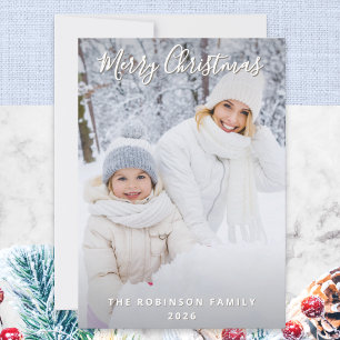 Cartão De Festividades Foto de Natal Personalizada da Família