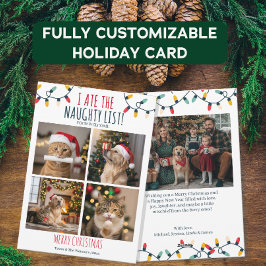 Cartão De Festividades Foto de Natal Personalizada da Lista Maldita de Cã