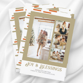 Cartão De Festividades Foto de Natal Personalizada do Bloco Moderno 4