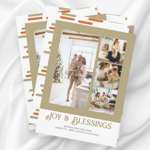 Cartão De Festividades Foto de Natal Personalizada do Bloco Moderno 4