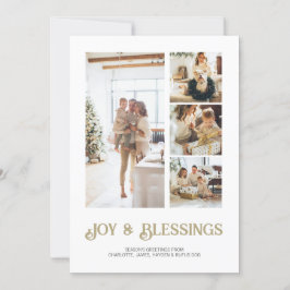 Cartão De Festividades Foto de Natal Personalizada do Bloco Moderno 4