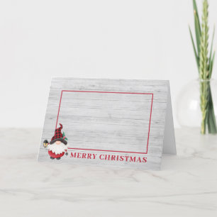 Cartão De Festividades Foto de Natal Personalizada do Gnomo Lumberjack Cu