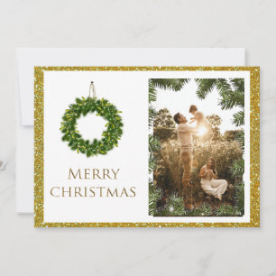 Cartão De Festividades Foto de Natal Personalizar Imagem de Nome Elegante