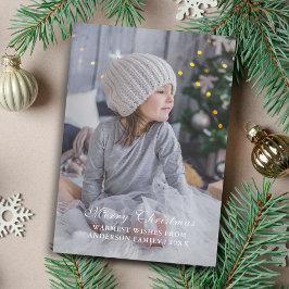 Cartão De Festividades Foto de Natal Personalizável Moderna Feliz Natal