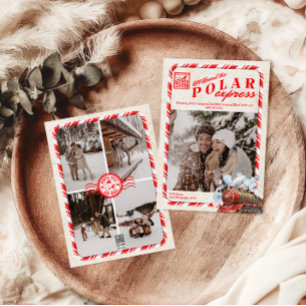 Cartão De Festividades Foto de Natal Polar Express