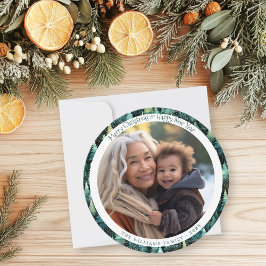 Cartão De Festividades Foto de Natal Rustic Woodland